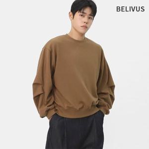 빌리버스 남자 맨투맨 긴팔 무지 소매 핀턱 코튼 오버핏 티셔츠 BOID020