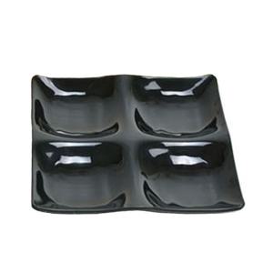 업소용 멜라민 정사절 접시(대)(검정색)