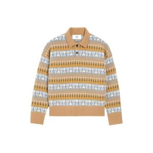 AMI Paris 페어 아일 니트 폴로 스웨터 H25UPL415KN0136