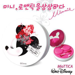 [1928리미티드에디션]미니마우스 캐릭터 원형 컴팩트 케이스세트(보관함+렌즈케이스+집게+거울)/다용도 악세서리 보관함