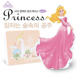 [월트디즈니]잠자는숲속의공주 사각 컴팩트 케이스세트(보관함+렌즈케이스+집게+거울)/다용도 악세서리 보관함