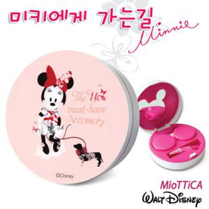 [1928리미티드에디션]미니마우스 캐릭터 원형 컴팩트 케이스세트(보관함+렌즈케이스+집게+거울)/다용도 악세서리 보관함