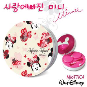 [1928리미티드에디션]미니마우스 캐릭터 원형 컴팩트 케이스세트(보관함+렌즈케이스+집게+거울)/다용도 악세서리 보관함