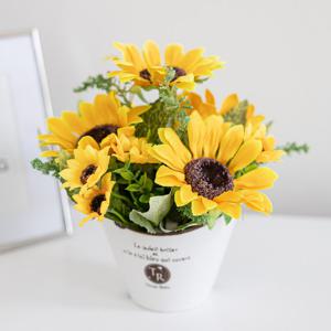 해바라기 조화 샤니믹스부쉬 31cm 인테리어 꽃 장식 소품 금전화 풍수