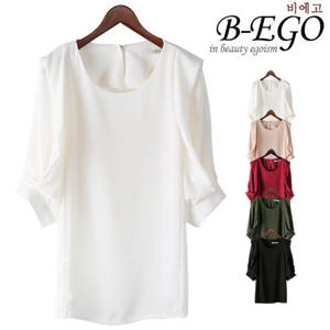 [비에고]C017_소매 이중 라운드 블라우스