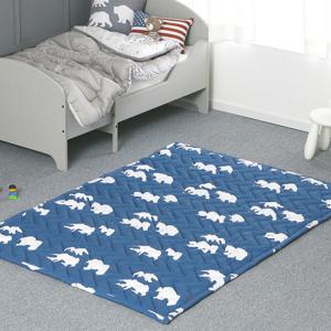 [타카타카] 베어 항균플란넬 순면러그 (네이비)