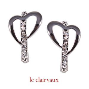 [르클레보] 하트스톤 원터치귀걸이/스와로브스키 크리스탈