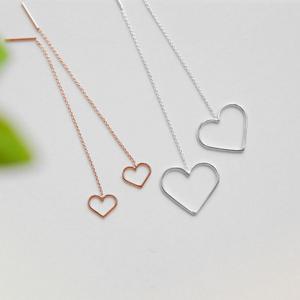 [폭스타일] [클립] 레볼루션 하트 롱 귀걸이 (Small)