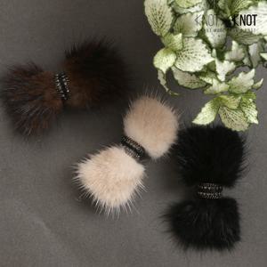 [KNOTXKNOT] 사각밍크 큐빅체인 집게핀_미디엄