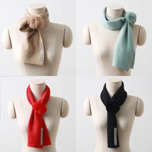 [더로라]토끼털 쁘띠머플러-토끼털 방울머플러 S7269