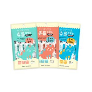 츄릅 짜먹는 고양이 간식 60g X 3종세트(참치/닭고기/연어)