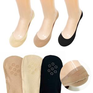 [란젤] 순면 여성 무봉제 올실리콘 누드 덧신 (3매입) J 페이크