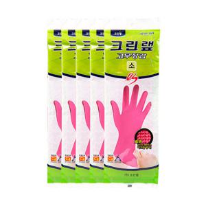 크린랩 크린 고무장갑ES 소(5개)