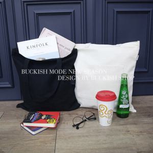 [버키쉬] BA2745 무지포켓에코백