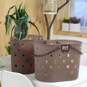 창신리빙 도트 빨래바구니(중형) 빨래통