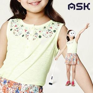 [ASK 주니어]여아 꽃프린트 슬리브리스 TS(JU2MTT541FL/라이트옐