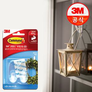 3M 코맨드 투명 훅(중) 2개입