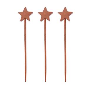 천연옻칠 디저트 우드포크 과일포크  장미목 별 과일꽂이