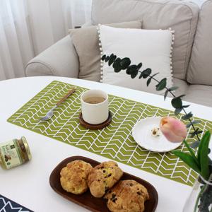 [샤이닝홈] 와이드 레더 실리콘 식탁매트 러너 1P