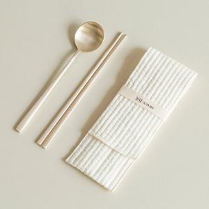 놋담 방짜유기 유기수저 달수저 1인 누빔 수저집 포함