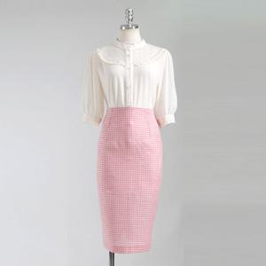 SK1545 시스루 반투명 줄기꽃 롱스커트