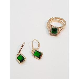 [갤러리민] 그린사각큐빅링귀걸이/데일리/프로포즈기