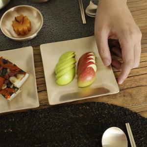 [명성유기] 방짜 정사각 유기접시