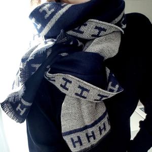 [국산]  H 테라 울 양면 니트 롱 머플러 / 목도리 4color