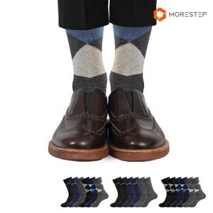 모어스텝 남성 겨울 기모 신사정장양말 6족세트 / 촘촘한 200침