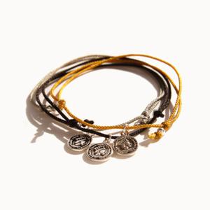 제이로렌 0B0908 BTS st 실크코드 실버 코인 팔찌