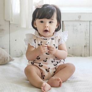 [베베샤]롬퍼 정원 리틀프린세스 스완 북유럽풍 유아복 아기옷