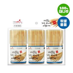 깨끗한 가는대나무이쑤시개 (사각케이스 320개입x3P)/3P요지