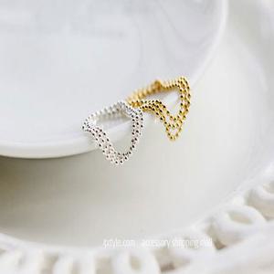 [폭스타일] 실버 심플 볼 체인 반지