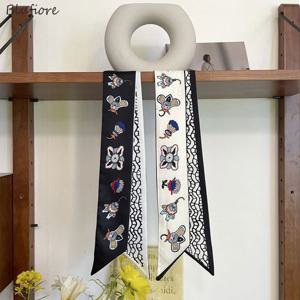 [블루피오레] 플로럴 양면 트윌리 타이 스카프 AF3936