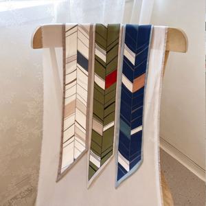 [블루피오레] 배색 양면 트윌리 스카프 AF3933