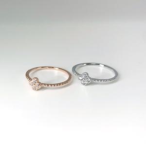 [폭스타일] [실버] 큐빅 크로바 반지