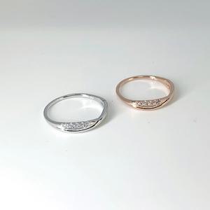 [폭스타일] [실버] 크라이밍 큐빅 반지