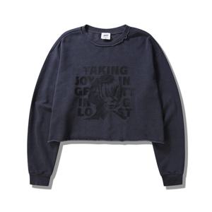 [지프]여성) 빈티지 빅프린팅 데끼 맨투맨 티셔츠 JP4TSF825