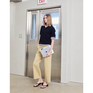 헤지스 여성 25SS 세미와이드핏 치노팬츠 라이트카키 HSPA5BP73K1