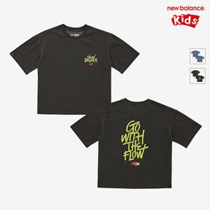 [뉴발란스키즈] NK9BF3701U(60) 챠콜 NBSC) 피그먼트 세미 오버핏 7부 티셔츠