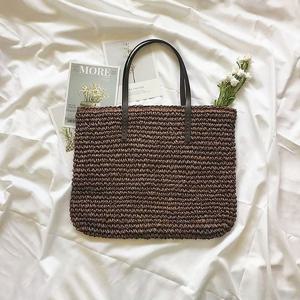 2컬러 베이직한 여행 밀짚형 숄더백 LKB902S