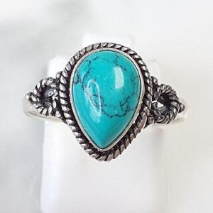 [블루케이] 엔틱터키석 합성석 반지240611-15탄생석