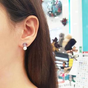 볼라레 세이브존01 자수정사방 담수진주귀걸이 LE267