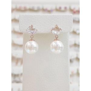 볼라레 세이브존01 빅사이즈 큐빅 진주 드롭 귀걸이 spe1034