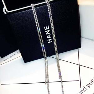 투라인 샤이닝 롱귀걸이-화이트OC