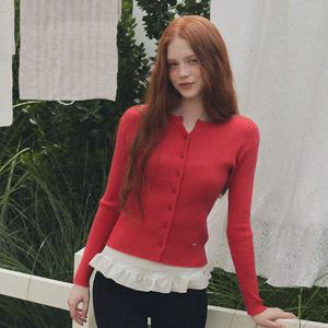 [트위]쥬비드 트위 버튼 골지 가디건 TNICFCD005