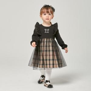 [닥스베이비]상의 져지 하우스체크 샤 MIX 원피스 (EUF31NA61M_BK)