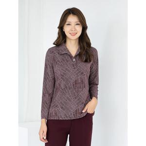 [모슬린]엄마옷 카라 라인 긴팔 티셔츠 509FGH107 마담/중년여성