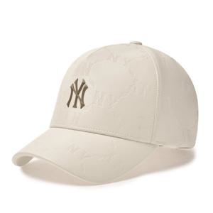 MLB 다이아 모노그램 레더 엠보 스트럭쳐 볼캡 A5 3ACPML04N 50CRM