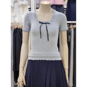 SOUP 세이브존07 여성 프릴 레이스 리본 니트 OA6SKT4